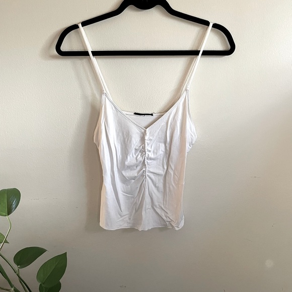Tops - Stretchy Cinched White Crop Top